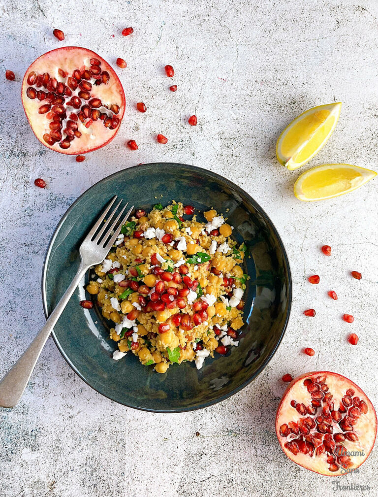 Couscous salad with beans and pomegranate - Salad de couscous, pois chiches et grenade