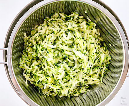 Zucchini in a colander