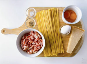 Carbonara Roman style ingredients