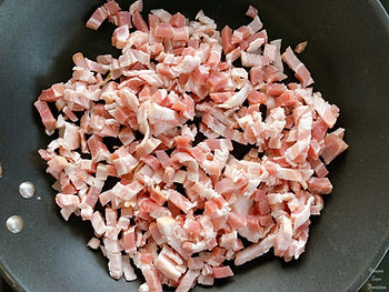 bacon in a frying pan