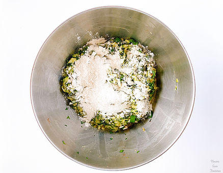 vegetables and flour in a bowl