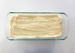 Mascarpone cream in a glass dish