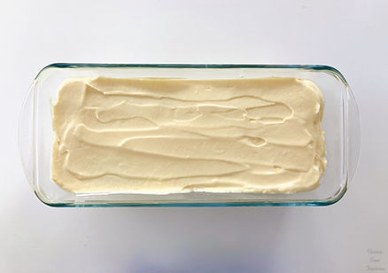 Mascarpone cream in a glass dish