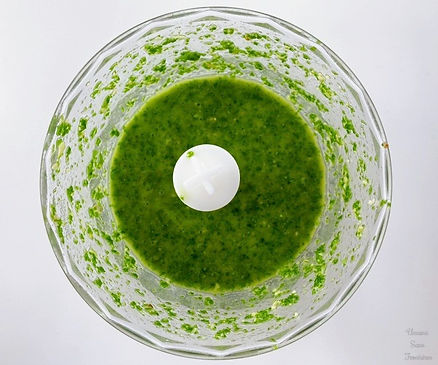 basil sauce in food processor