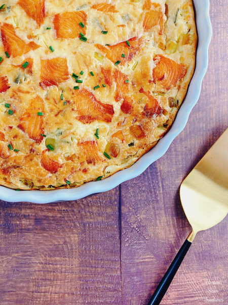 Easy Crustless Quiche with Smoked Salmon and Leek 🇫🇷
