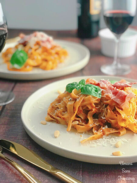Bacon and Pesto Rosso Pasta