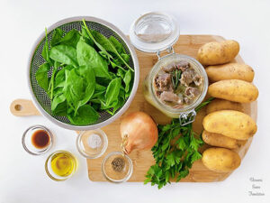 French Warm Salad with Confit Gizzards and Potatoes ingredients