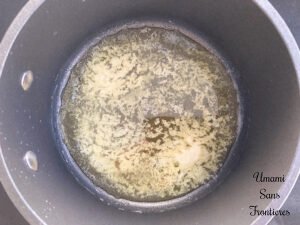 Bechamel butter melt in a pot