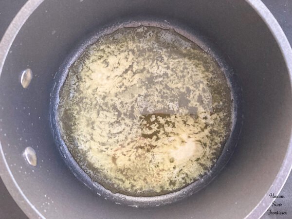 Bechamel butter melt in a pot