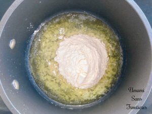 Bechamel melt butter flour in a pot