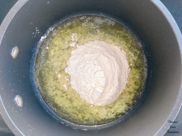 Bechamel melt butter flour in a pot