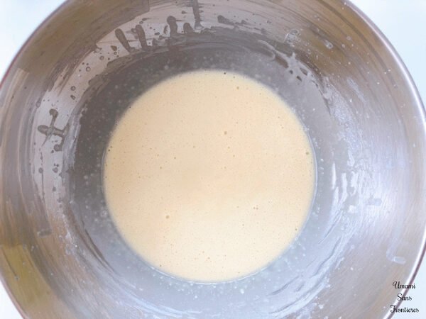 Kaiserschmarrn egg yolk sugar flour and milk mixed in a bowl