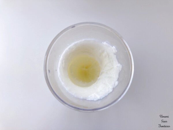 Kaiserschmarrn egg whites and salt mixed in a plastic container