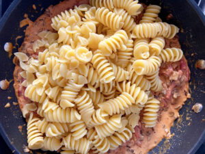 Pasta alla boscaiola cremosa pasta in tomato cream sauce