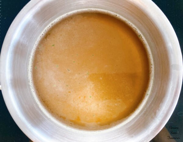 Solyanka beef bouillon in hot water