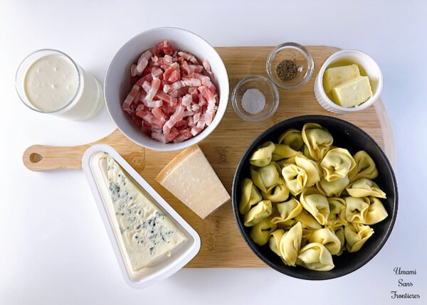 Tortellini with Bacon and Gorgonzola Cream Sauce – Easy Italian Pasta 🇮🇹 ingredients