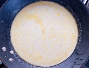 Tortellini butter heavy cream in a frying pan