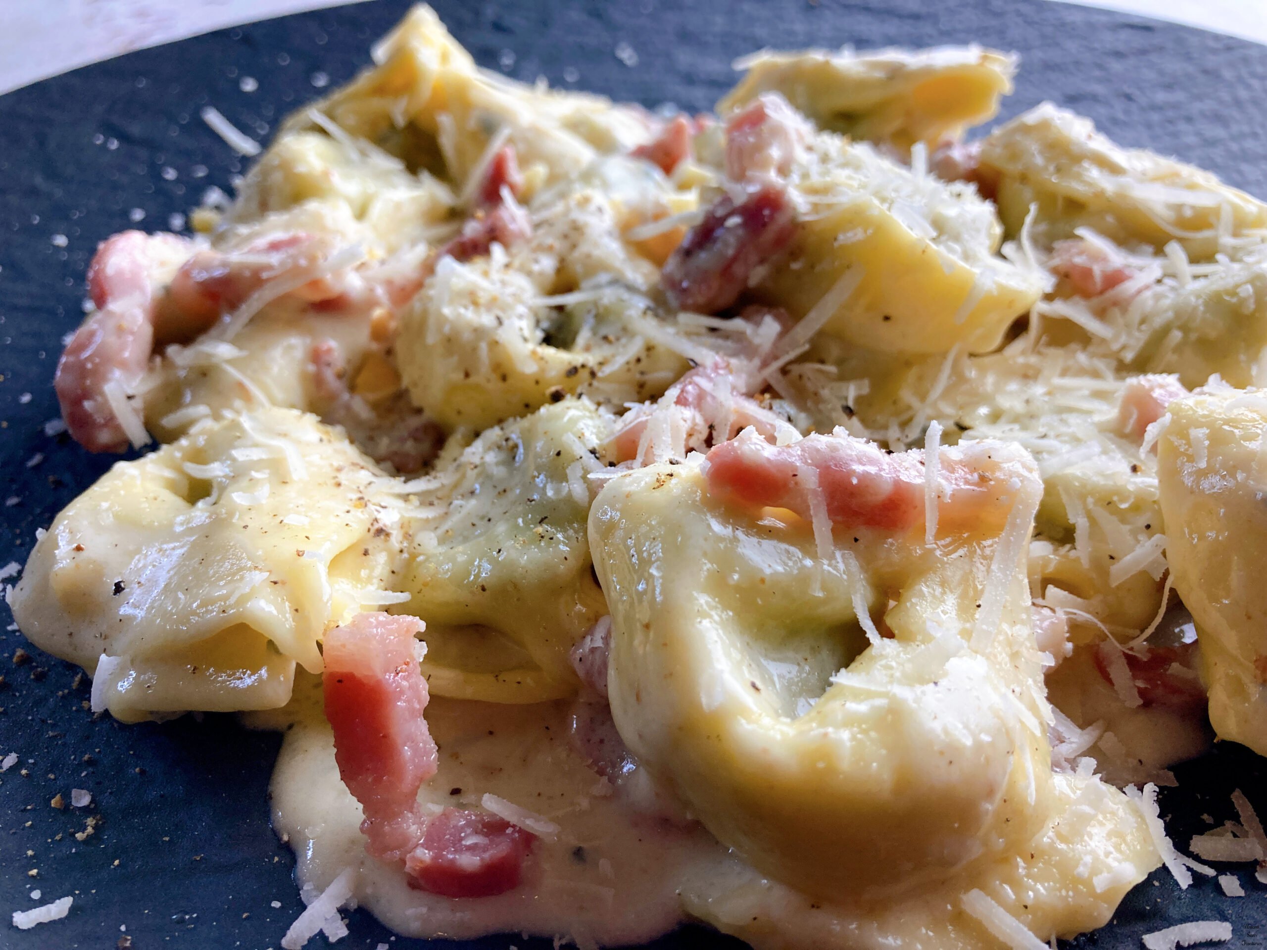 Tortellini with Bacon and Gorgonzola Cream Sauce