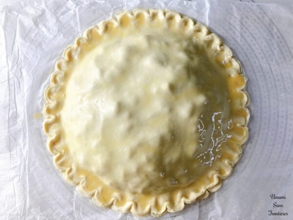 Galette des rois aux pommes egg brushed on the galette des rois