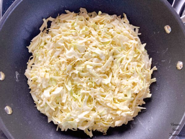 Okonomiyaki okonomiyaki dough in a frypan