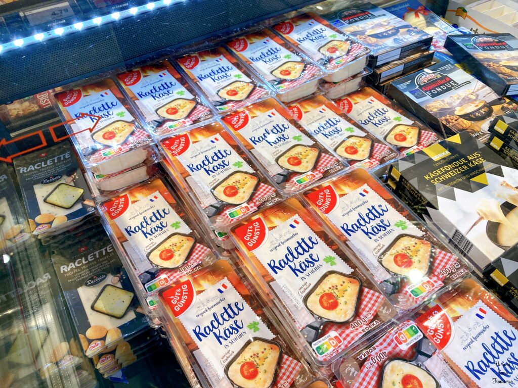 Raclette cheese in a supermarket