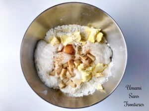 Stollen Flour sugar egg butter marzipan cardamon cloves cinnamon milk-yeast sugar mixture