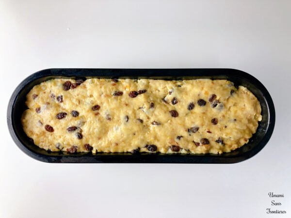 Stollen dough in a mold