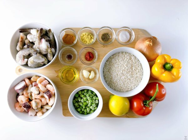 Easy Seafood Paella at Home: Spanish Classic Paella de Mariscos ingredients