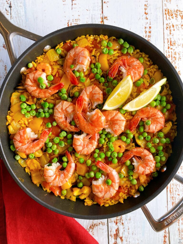 Seafood Paella Seafood Paella lemon