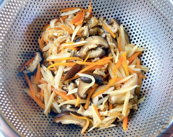 Carrot parsnip shiitake aburaage