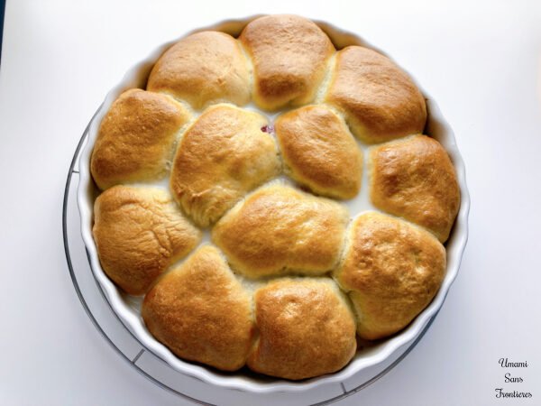 Buchteln brushed with milk and sugar syrup 