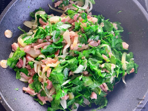 bacon onion butter parsley 
