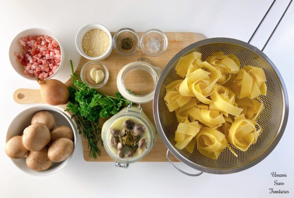 Rich and Flavorful Gizzard Confit Pasta ingredients