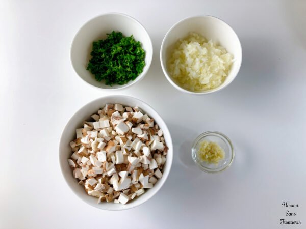 mushroom onion garlic parsley