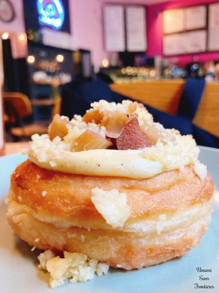 rhubarb and cream-filled donut