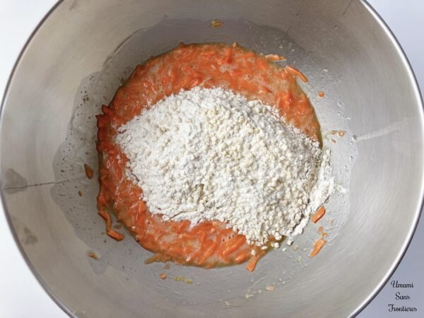 Carrot mixture and flour mixture