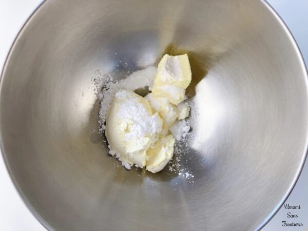 Macarpone cheese butter powdered sugar vanilla sugar