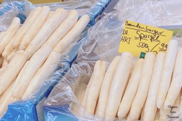 white asparagus in the market