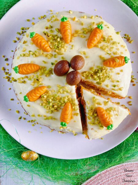 German style carrot cake, one piece of carrot cake