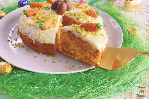 German style carrot cake with cake server