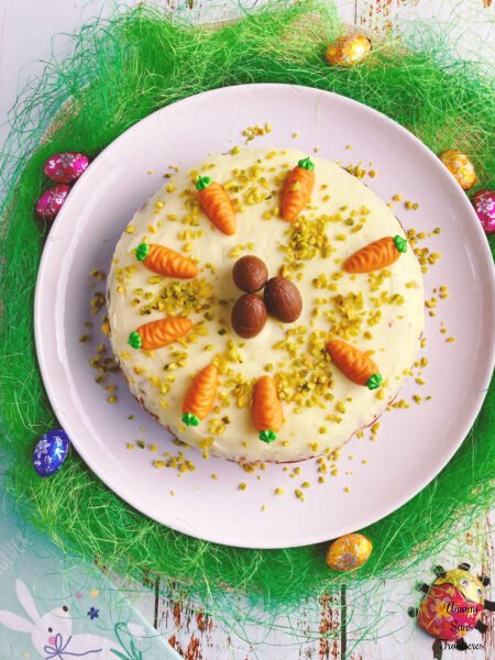 German Style Carrot Cake eggs rabbit