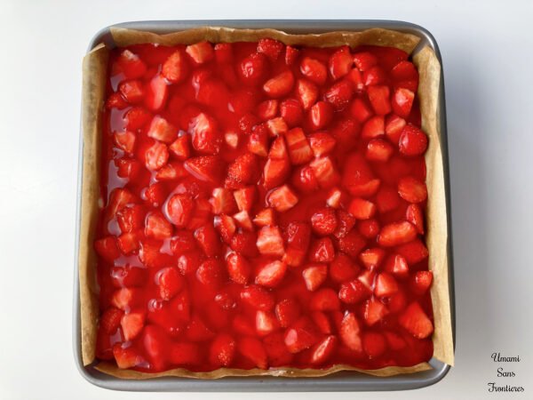 put jelly on strawberries 