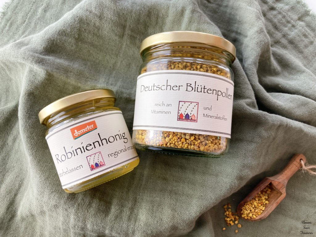 Honey and bee pollen jars