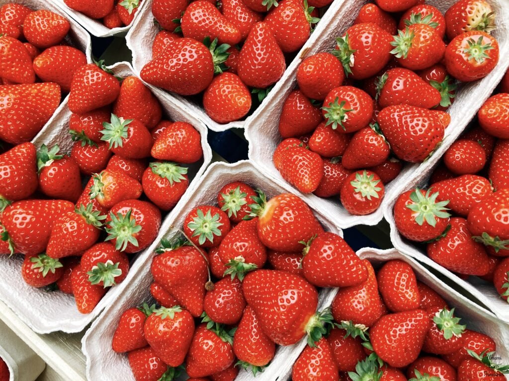 strawberries in the market