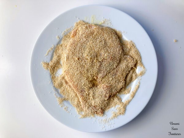 Pork put fine breadcrumbs