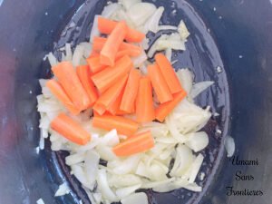 Onion garlic carrot sautéed