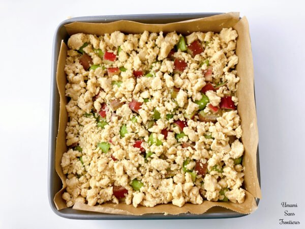 Crumble on Rhubarb Batter