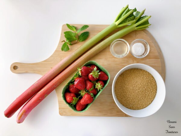 Homemade Strawberry Rhubarb Jam🍓 ingredients