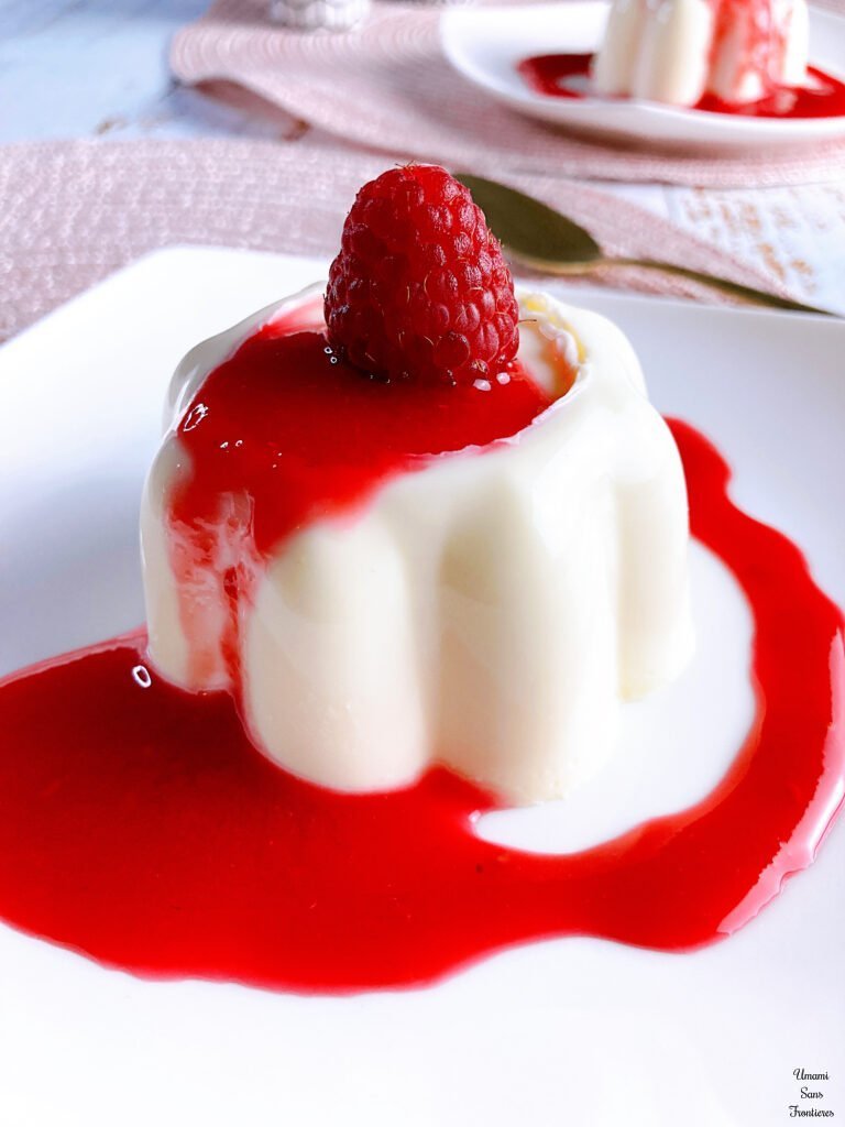 Panna Cotta a raspberry sauce