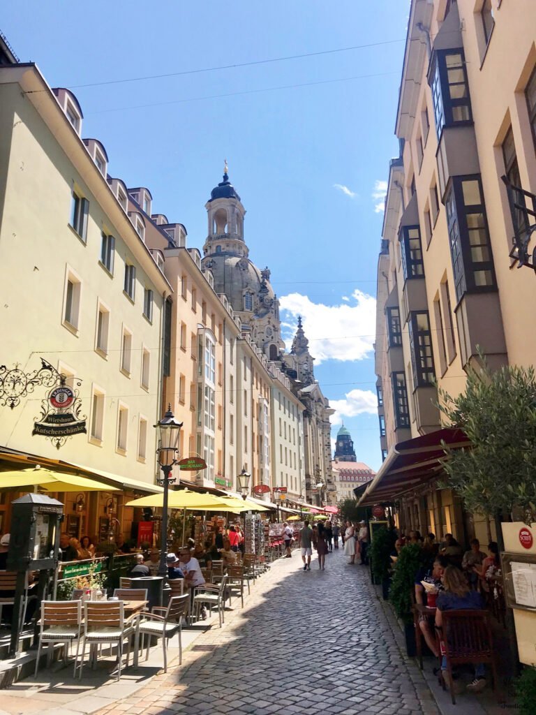 Cobblestone Streets and Bustling Cafés 